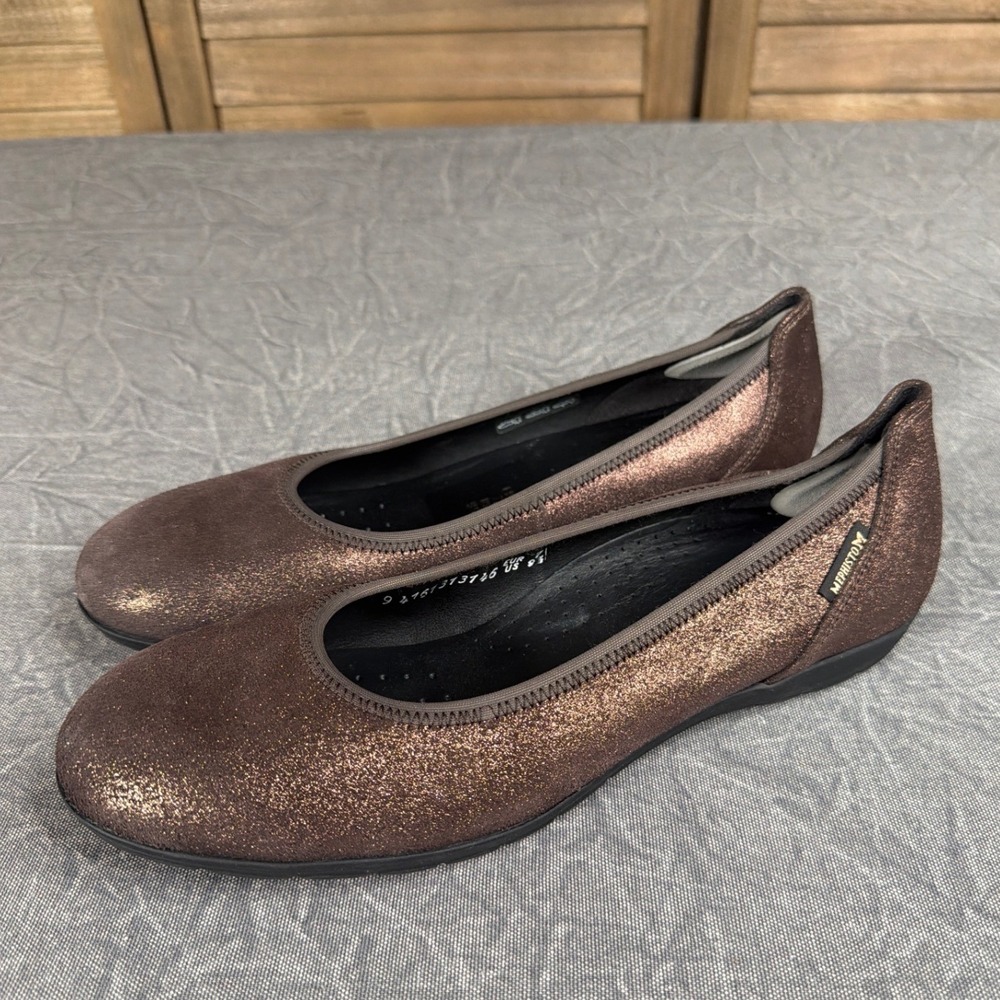 Mephisto Ballet Flats Womens 9.5 Air-Relax Bronze Metallic Suede Leather Slip On